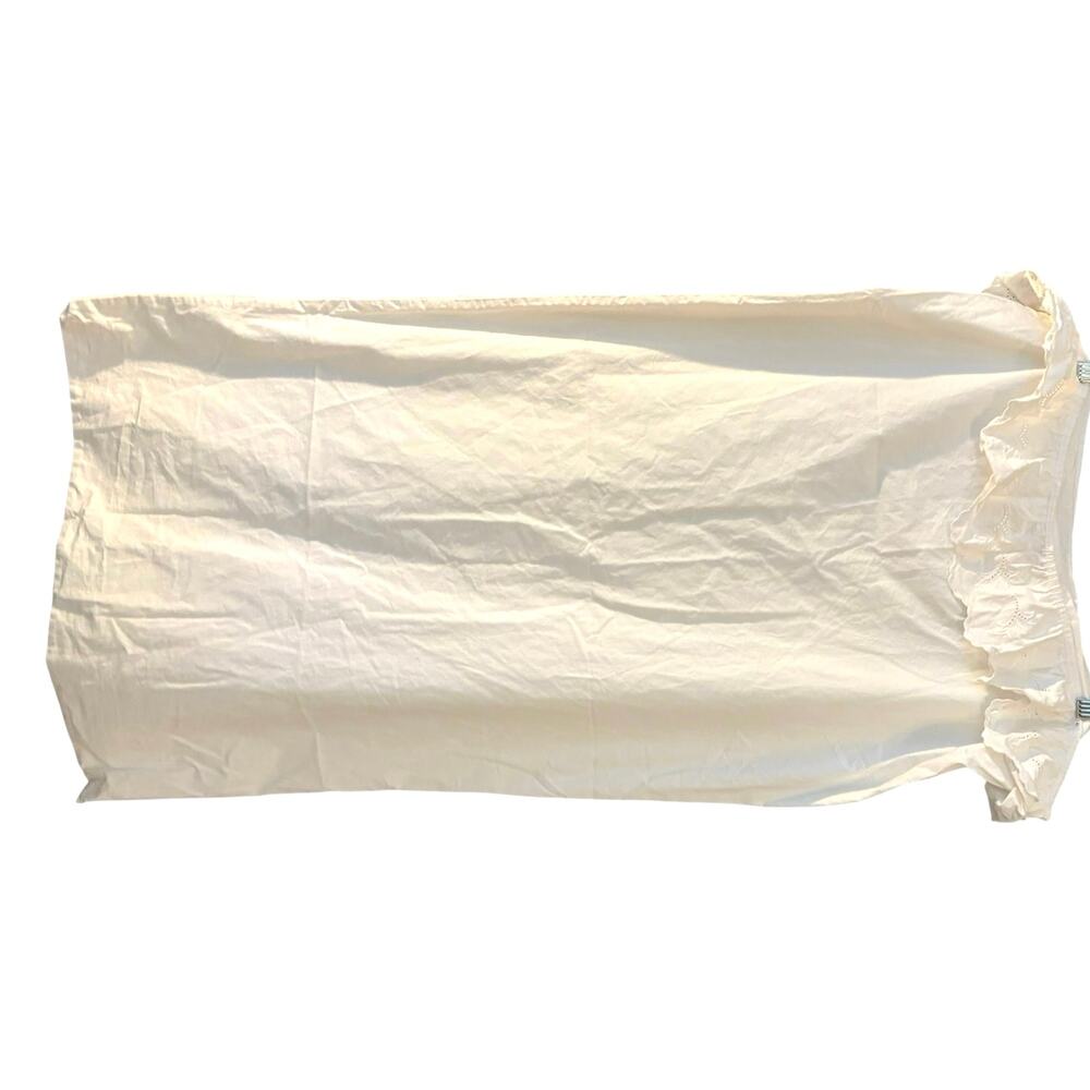 Lauren Ralph Lauren King Size White Pillowcase 100% Cotton Cottage Chic Shabby